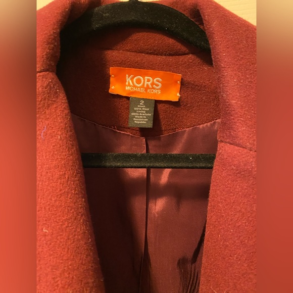 KORS Michael KORS burgundy wool coat - Picture 2 of 6